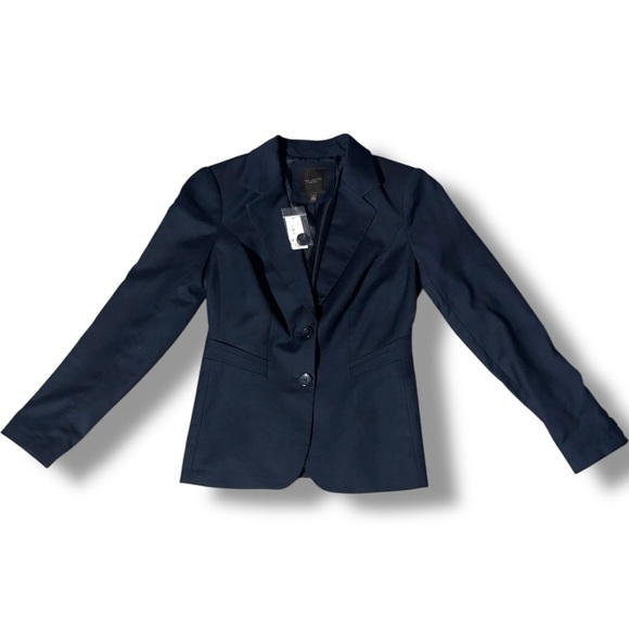 The Limited NWT Navy Blue Notched Collar 2 Button Structured Professional Blazer - Picture 8 of 16